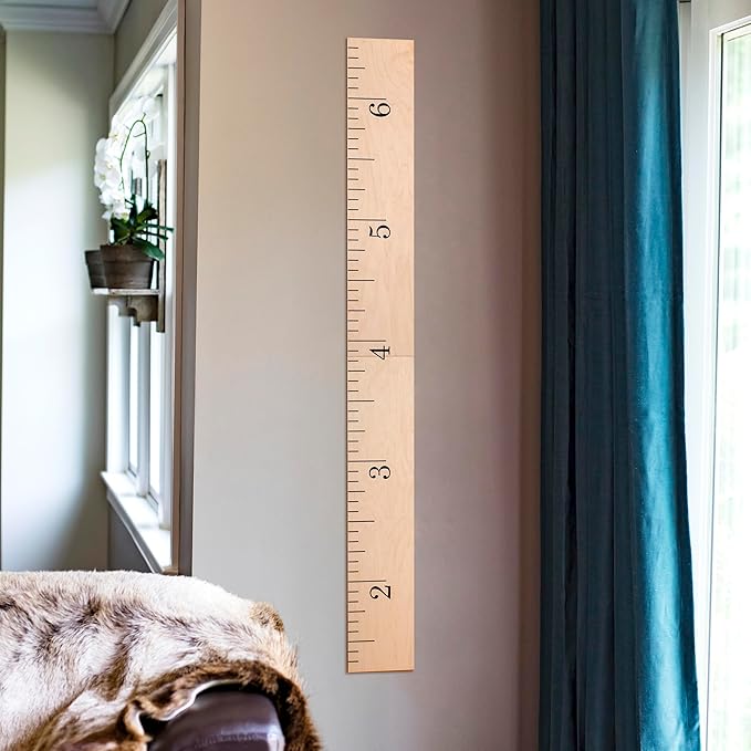 Wooden Growth Chart – Kids Height Chart, Wall Measurement for Kids, Height Chart for Wall, Growth Ruler for Children – Natural Ruler (63"x6.7")-Ruum Studio Home