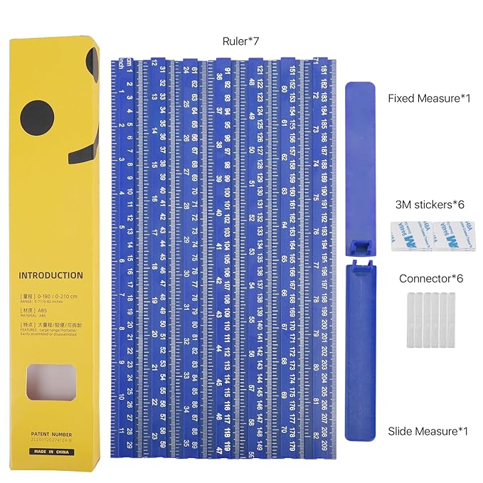 Height Measurement for Wall, Children Height Chart Ruler, Portable 3D Removable Growth Chart, Wall Height Measurement for Kids and Nursery Medical Office 79 inch (Blue)-Ruum Studio Home