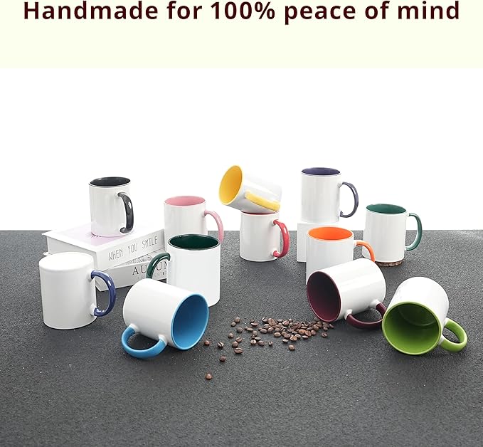 12-Pack 11oz Sublimation Blanks Mugs, White Ceramic Coffee Cups in white gift box, Bulk Set with Gift Boxes, for Heat Press Designs-Ruum Studio Home