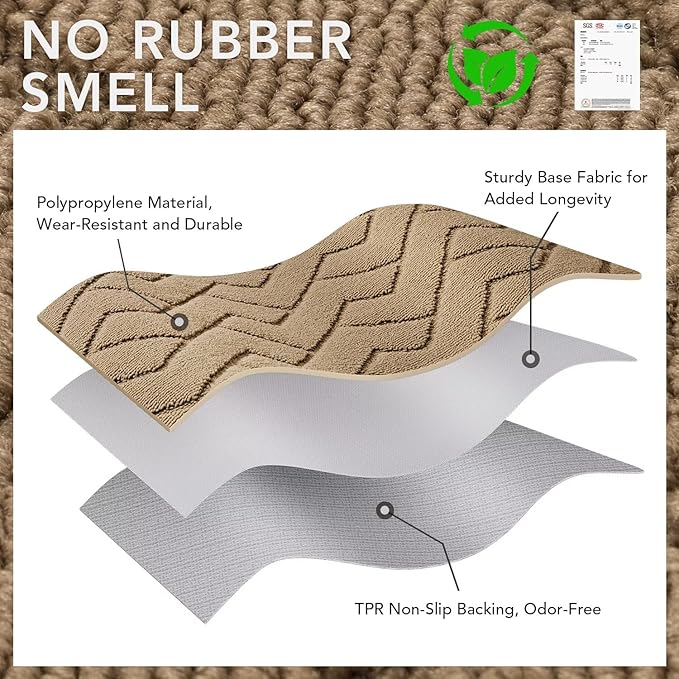 hicorfe Front Door Mat Outside Entrance,36"x59" Absorbent Muddy Dirt Resist Welcome Door Mats Outdoor Indoor,Stain and Fade Resistant,Non Slip Backing Entry Mat Doormat for Entryway(Brown)-Ruum Studio Home