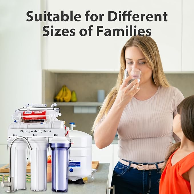 iSpring RCC7AK-UV, NSF Certified, 7-Stage Under Sink Reverse Osmosis Water Filtration System with Alkaline Remineralization and UV Filter, Patented Top-Mounted Faucet Design for Easy Installation-Ruum Studio Home