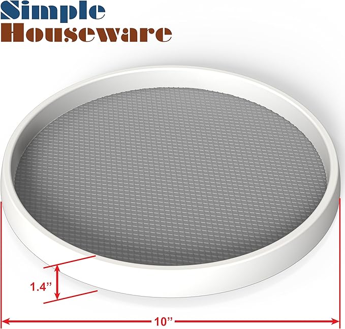 Simple Houseware 10-Inch Lazy Susan Spice Organizer Rotating Tray, 4-Pack-Ruum Studio Home