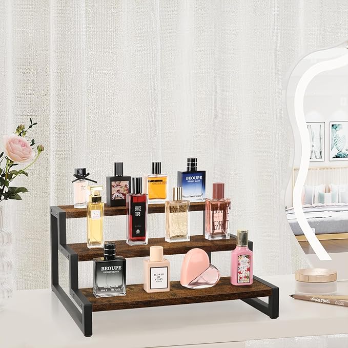 YINMIT Spice Rack Organizer for Countertop, 3 Tier Kitchen Counter Shelf, Wooden Tiered Display Stand Riser Shelf-Ruum Studio Home