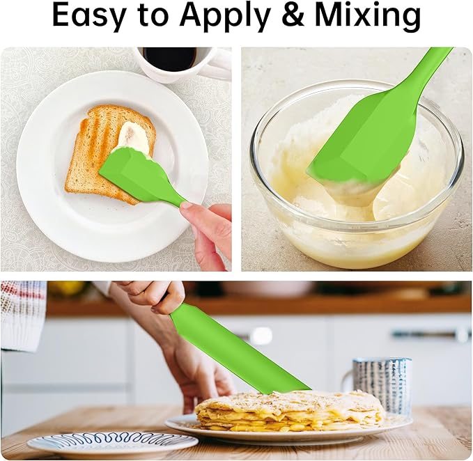 Barsone 5-Piece Silicone Spatula Set( Heat Resistant 446°F Food Grade BPA Free, Nonstick Cookware Safe Dishwasher Safe Kitchen Tools for Baking, Cooking, Stirring, Green)-Ruum Studio Home