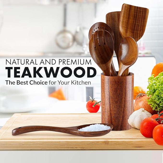 Wooden Utensils Set in Teak - Kitchen Essentials by Zulay Kitchen-Ruum Studio Home