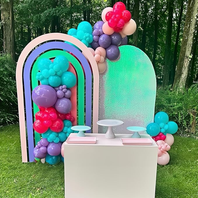 Pink Purple Blue Balloons 60 Pcs Hot Pink Light Pink Teal Purple Latex Balloon Pastel Purple Teal Pink Confetti Balloons for Kids Magic Theme Mermaid Princess Birthday Baby Shower Party Decor-Ruum Studio Home