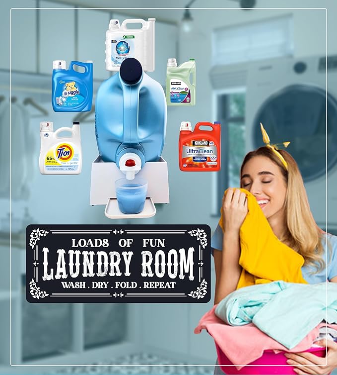 TidyFriend Laundry Detergent Holder with Laundry Room Rug Runner, Detergent Stand for Spill Protection, Non-Slip Runner Mat, and Stylish Room Organizer for Home & Laundry Spaces-Ruum Studio Home