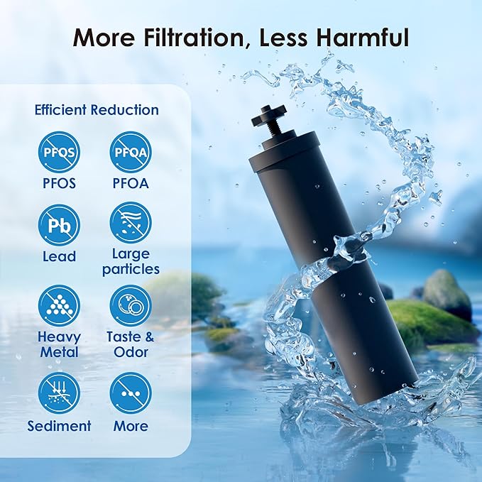 Waterdrop NSF/ANSI 42&372 Certified Water Filter, Replacement for Berkey® BB9-2® Black Filters, ProOne® or Alexapure® Gravity Water Filter System and Waterdrop King Tank Series, (Pack of 2)-Ruum Studio Home