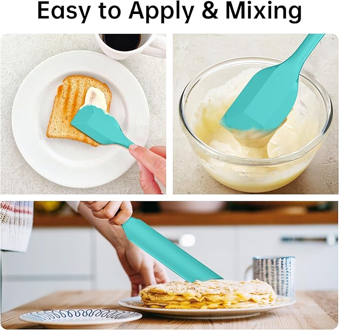 Barsone 5-Piece Silicone Spatula Set( Heat Resistant 446°F Food Grade BPA Free, Nonstick Cookware Safe Dishwasher Safe Kitchen Tools for Baking, Cooking, Stirring, Blue)-Ruum Studio Home