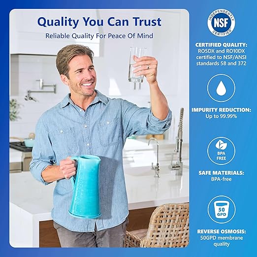 Express Water Reverse Osmosis Alkaline Water Filtration System – 10 Stage RO Water Filter with Faucet and Tank – Under Sink Water Filter with Alkaline Filter for Added Essential Minerals – 50 GPD-Ruum Studio Home