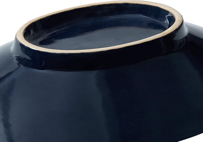 Oval Ceramic Decorative Bowl, Key Dish for Entryway Table, Small Home Decor Accent, Trinket Tray for Office Home Decor Gift (10'' Starrysky Blue with Glaze Layer)-Ruum Studio Home