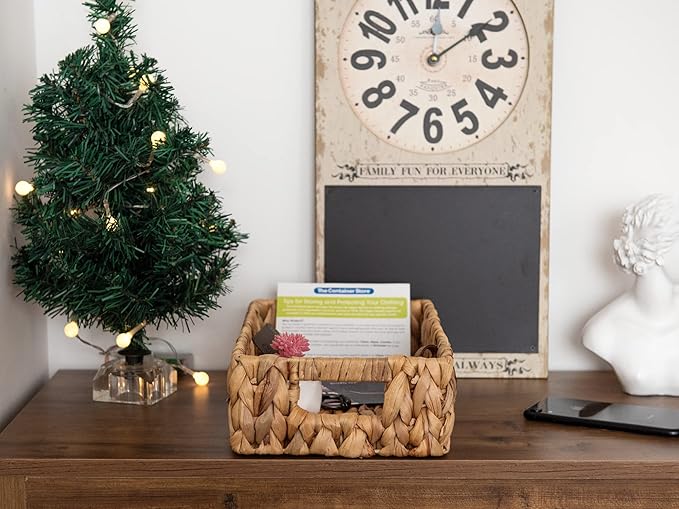 StorageWorks Water Hyacinth Baskets, Small Wicker Baskets for Organizing in Kitchen and Bathroom, 2-Pack-Ruum Studio Home