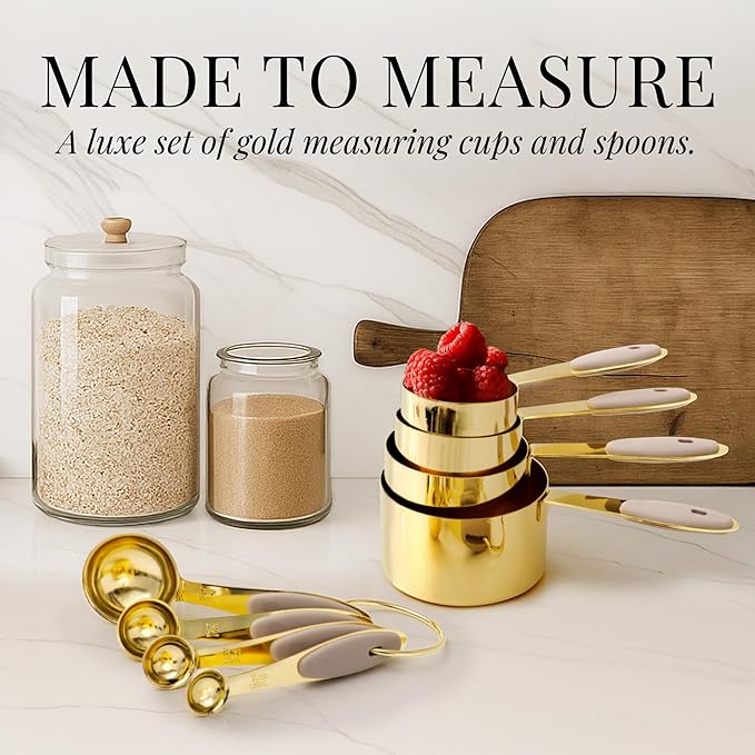 Styled Settings 23-Piece Beige and Gold Utensils Set – Silicone Nonstick Cooking Tools with Garlic Press, Can Opener, Measuring Cups, Utensil Holder – Luxury Kitchen Accessories for Modern Homes-Ruum Studio Home