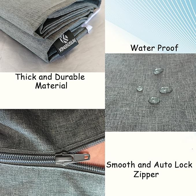 XL Large Hanging Laundry Hamper, Over the Door Laundry Bag with Zipper and Wide Open Top,Hanging Hamper for Storage Laundry, Clothes, Toys,36x 22 Inch, Heather Grey 2Pack.-Ruum Studio Home