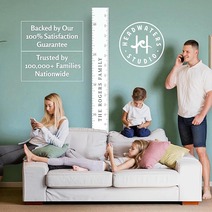 Personalized Wooden Growth Chart for Kids – Wall Height Ruler for Child Growth Tracking – Wooden Height Chart for Boys & Girls, Nursery & Home Decor Multiple Sizes & Colors-Ruum Studio Home