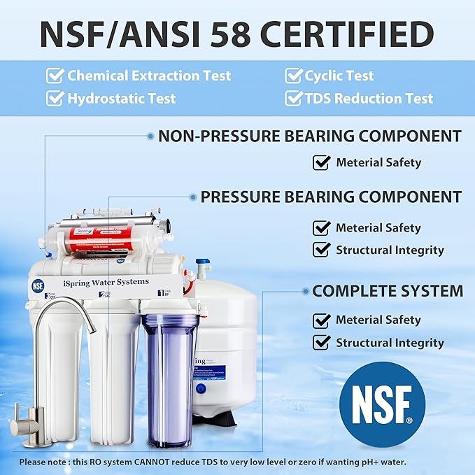 iSpring RCC7AK-UV, NSF Certified, 7-Stage Under Sink Reverse Osmosis Water Filtration System with Alkaline Remineralization and UV Filter, Patented Top-Mounted Faucet Design for Easy Installation-Ruum Studio Home