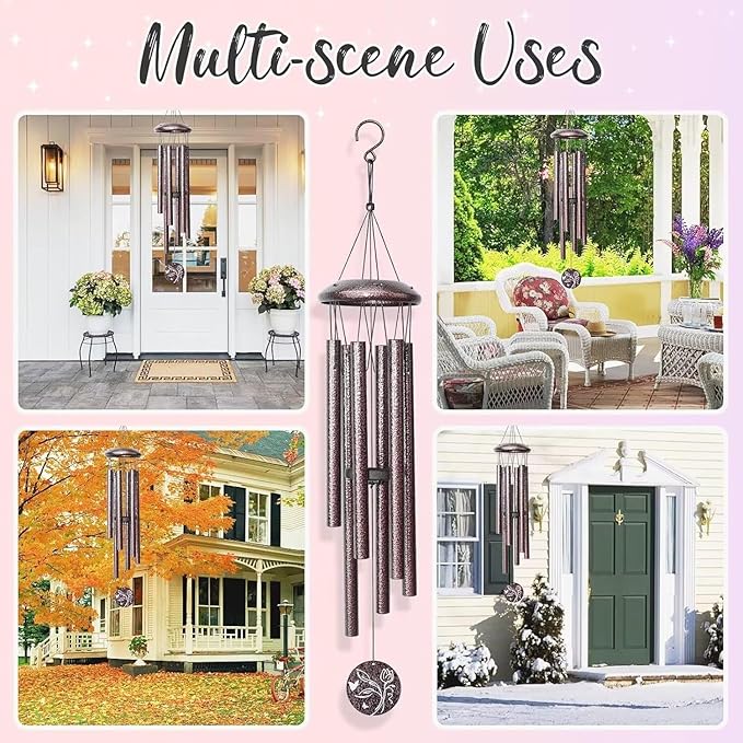 Gifts for Mom, 25''Wind Chimes, Mother Birthday Gifts for mom from Daughter Son, Mothers Day, Thanksgiving, Christmas Day Gift Ideas for Love Rreminder-Ruum Studio Home