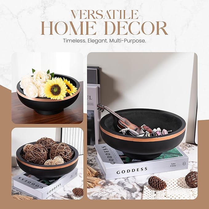 Concrete Fruit Bowl for Kitchen Counter - Large Decorative Bowls for Home Decor - Modern Key Bowl for Entryway Table - Hand-Poured Pedestal Bowl for Keys-Ruum Studio Home