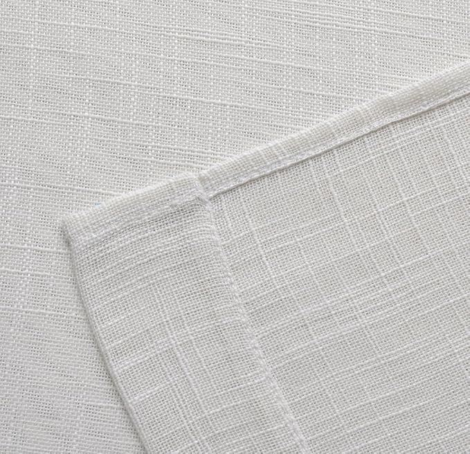 MIUCO Semi Sheer Curtains Poly Linen Textured Solid Grommet Curtains 95 Inches Long for French Doors 2 Panels (2 x 37 Wide x 95" Long) Beige-Ruum Studio Home