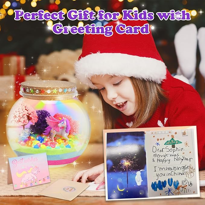 Unicorn Light-Up Terrarium Kit for Kids - Multicolor LED Night Light Birthday Gifts - Unicorn Toys for Girls Ages 4-6 7 8 9 10 Year Old - Kids Arts and Crafts Kit-Ruum Studio Home