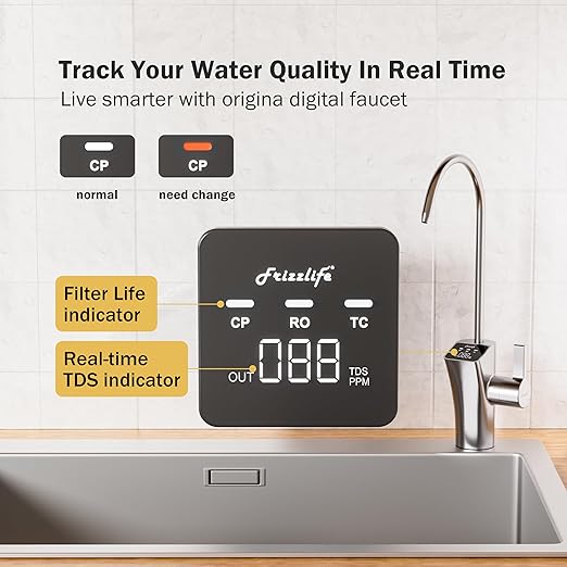 Frizzlife 1200GPD Reverse Osmosis Water Filter, 11-Stage Tankless Reverse Osmosis System, Under Sink RO Water Filtration System, 3:1 Pure to Drain, Smart Faucet, Reduce PFAS TDS, BPA Free, PD1200-Ruum Studio Home