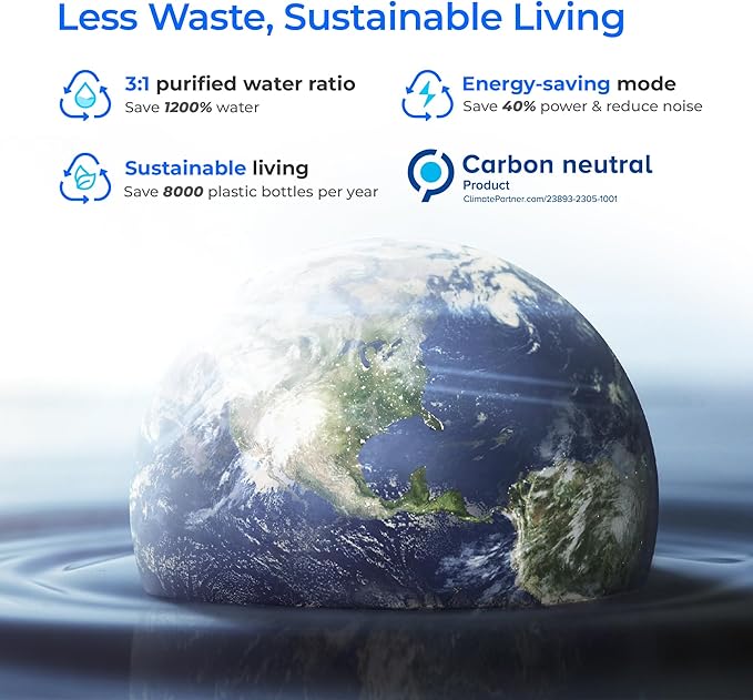 Waterdrop X16-Alkaline Reverse Osmosis Water Filter, NSF/ANSI 42&58&372 Certified, 1600 GPD RO System, 11-Stage Filtration, UnderSink, 3:1 Pure to Drain, Alkaline Mineral pH+, Stainless Steel Faucet-Ruum Studio Home