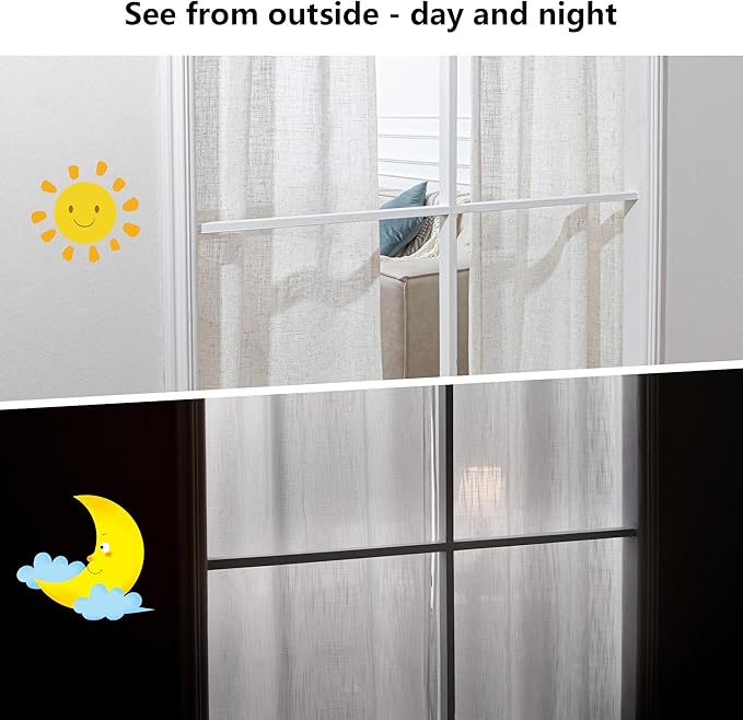MYSKY HOME Country Curtains for Sliding Glass Door, Back Tab Semi Sheer Curtain Panels Extra Long Floor Length Drapes 108 Inches for Living Room Linen Texture Soft Touch, 100x108 Inch, Linen, 1 Piece-Ruum Studio Home