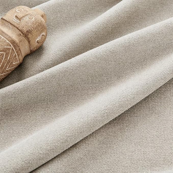 Joydeco Faux Linen Curtains 84 Inch Length 2 Panels Set, Light Filtering Curtains for Bedroom, 52 Inches Wide Living Room Drapes with Rod Pockets(52x84 inch, Linen)-Ruum Studio Home