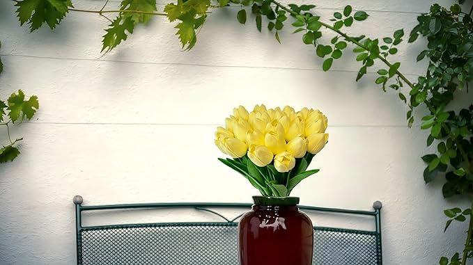 15pcs Artificial Tulips Flowers Real Touch Latex Bouquet Fake Tulips for Office Wedding Party Home Kitchen Garden Decoration-Ruum Studio Home