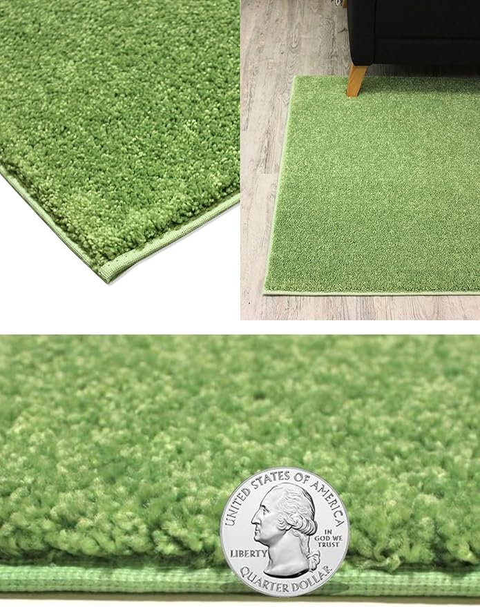 KOECKRITZ Soft and Colorful Kids Classroom Area Rugs (Passes Flammability Pill Test) Many Sizes and Bright Colors to Select from (9' x 9', Lime)-Ruum Studio Home