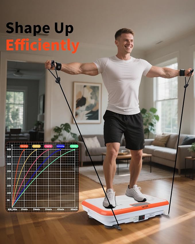 Shake Plate Vibration Exercise Machine for Lymphatic Drainage Massager & Weight Loss, 400 lbs Capacity Whole Body Vibrating Plate Workout for Women and Men-Ruum Studio Home