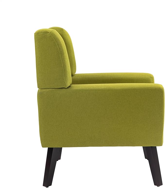 UIXE Accent Chairs Set of 2, Modern Upholstered Arm Chair, Mid-Century Club Armchair Comfy Single Lounge Sofa Button Tufted Living Room Reading Seat Bedroom Side Sitting for Home Office,Green-Ruum Studio Home