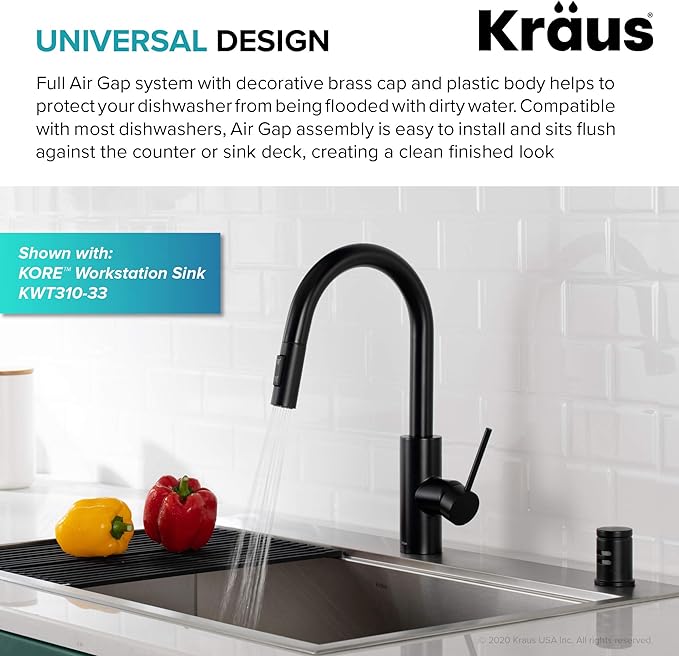 KRAUS Dishwasher Air Gap in Matte Black, KAG-1MB-Ruum Studio Home