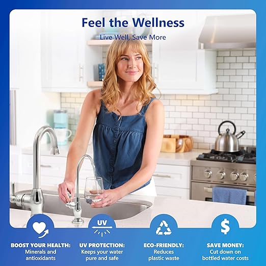 Express Water Reverse Osmosis Alkaline Ultraviolet Water Filtration System – 100 GPD (Deluxe Chrome Faucet)-Ruum Studio Home