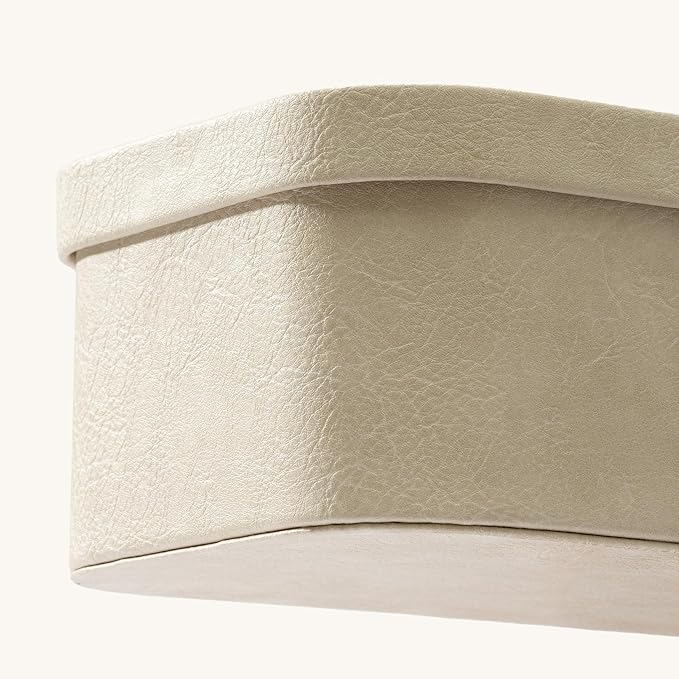 La Jolie Maison Vegan Leather Storage Boxes with Lids, Set of 3 Decorative Storage Containers Organize Stackable Storage Box, Beige-Ruum Studio Home