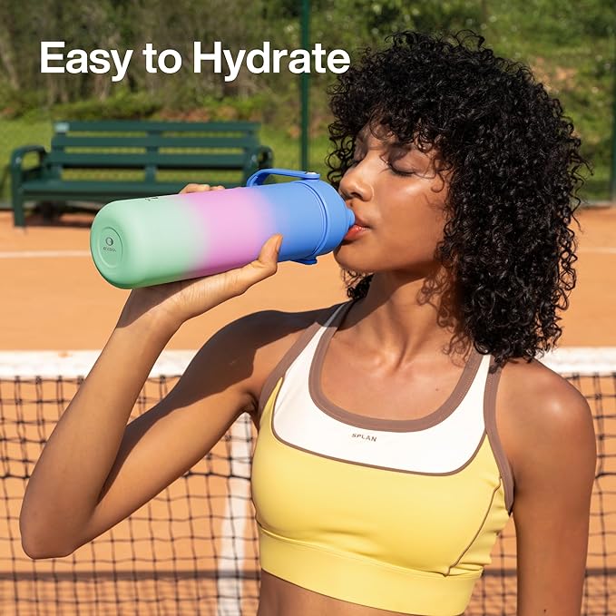 Insulated Water Bottle with Straw Stainless Steel Water Bottle, Leak-Proof, BPA-Free, Double Wall Vacuum Keeps Cold for 24 Hours for Sports, Travel, School (26 oz, Frosted Lilac)-Ruum Studio Home