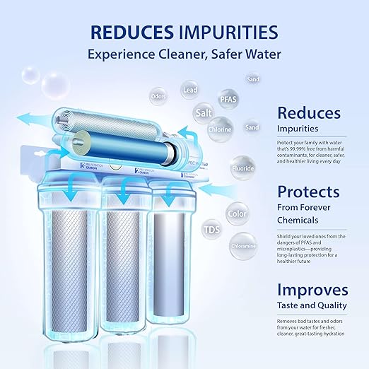 APEC Water Systems ROES-50 Essence Series Top Tier 5-Stage WQA Certified Ultra Safe Reverse Osmosis Drinking Water Filter System with Extra High Capacity Pre-Filter Set Stage 1-3-Ruum Studio Home