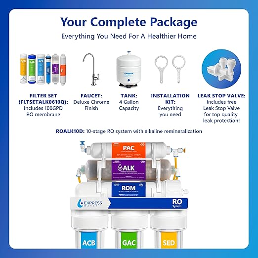 Express Water Reverse Osmosis Water Filter System, Multi-Stage Filtration, BPA Free-Ruum Studio Home