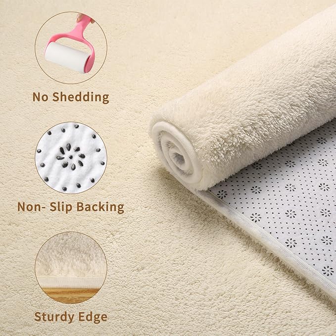 Sour Lemon 6x9 Soft Fluffy Machine Washable Non Slip Carpet Rugs for Living Room, Bedroom, Playroom, Kid's Room - Fluffy Home Decor-Ruum Studio Home