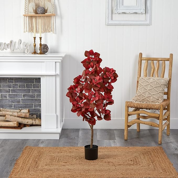 Nearly Natural 4ft. Autumn Pomegranate Artificial Tree-Ruum Studio Home