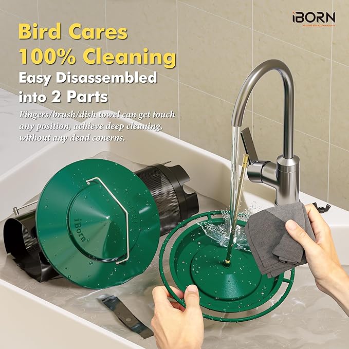 iBorn Bird Feeders for Outdoors, All Metal Mesh Tube, Holding Bird Seed for Outside Feeders,18cm Large Roof, Green, 2.8lb(Seed is not Included)-Ruum Studio Home