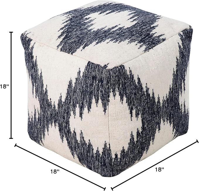 Mark&Day Pouf Ottoman, Grobriedenthal Modern Navy Cube Pouf Foot Rest for Living Room, Bedroom and Boho Home Decor (18"x18"x18")-Ruum Studio Home