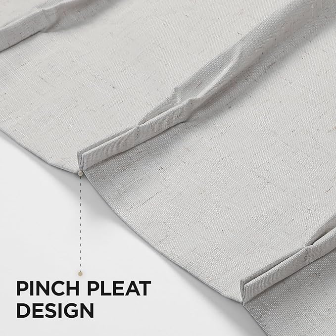 Joydeco Pinch Pleated Linen Curtains for Living Room, 100% Blackout Darkening Curtains 72 inches Length 2 Panel Thermal Insulated Pinch Pleat Drapes(Ivory,40'' Wx72'' L)-Ruum Studio Home