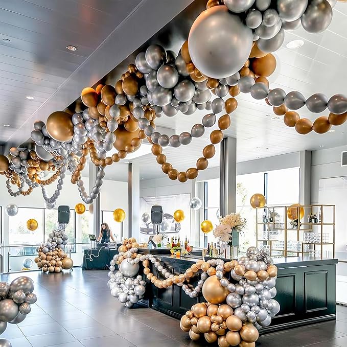 Gold Quick Link Balloons, 60PCS Linking for Balloon Wall Arch Chains, 6inch Linkable for Wedding Birthday Baby Shower Engagement Graduation Party Decorations-Ruum Studio Home