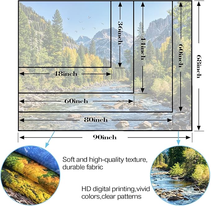AMM Nature Forest Mountain Tapestry Green Pine Tree Tapestry for Bedroom Aesthetic Flowing River Landscape Tapestries Wall Hanging Bird Decor for Living Room Classroom Dorm Office-Ruum Studio Home