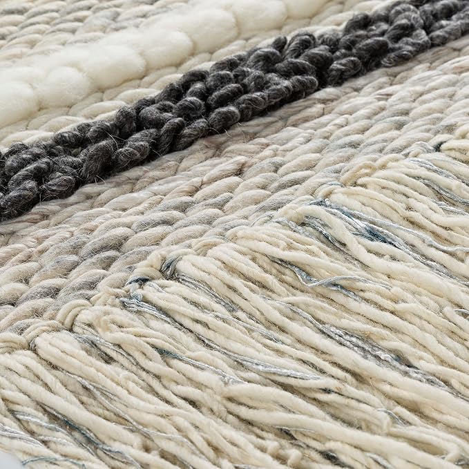 Mark&Day Wall Art, Mureck Bohemian Farmhouse Medium Gray Macrame Tapestry Wall Hanging for Living Room, Bedroom, Office or Kitchen (48"H x 24"W)-Ruum Studio Home