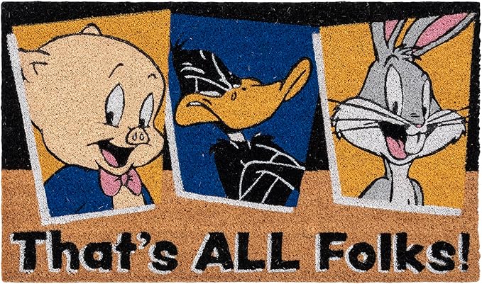 Gertmenian Looney Tunes Coir Doormat - 2x3 Welcome Mat (2-Pack), Ideal for High Traffic Areas in Front Door, Garage, Entryway - Warner Bros. Doc/Folks, 80029-Ruum Studio Home