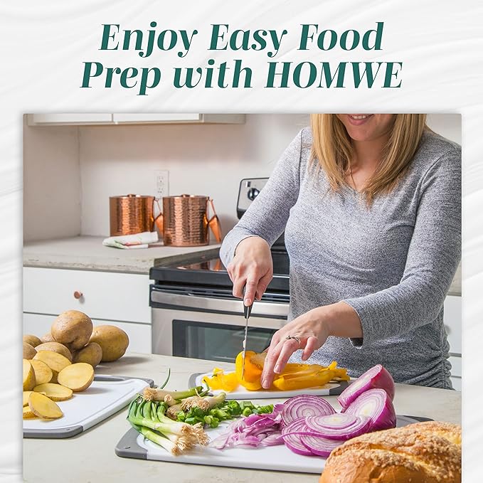 Cutting Boards for Kitchen - BPA-Free Chopping Board - Different Sizes & Non Slip Handles - Reversible, Large Cutting Board Set - Unique Gifts for Cooks Who Have Everything - 3-Pack Red-Ruum Studio Home