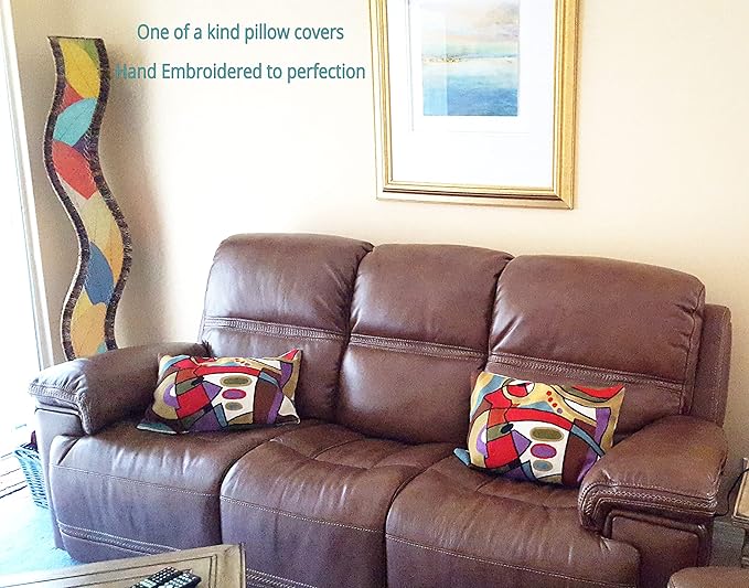 Lumbar Kandinsky Contemporary Throw Pillows - Musical | Modern Pillow Cases | Abstract Pillows | Modern Accent Pillow | Abstract Chair Cushions | Handmade Cushion | Wool Size 14x20-Ruum Studio Home
