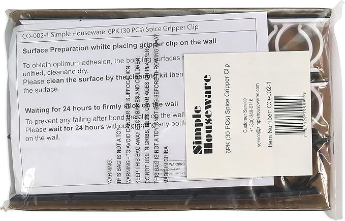 Simple Houseware 30 Spice Gripper Cabinet Holder - 6 Strips, Holds 30 Jars-Ruum Studio Home